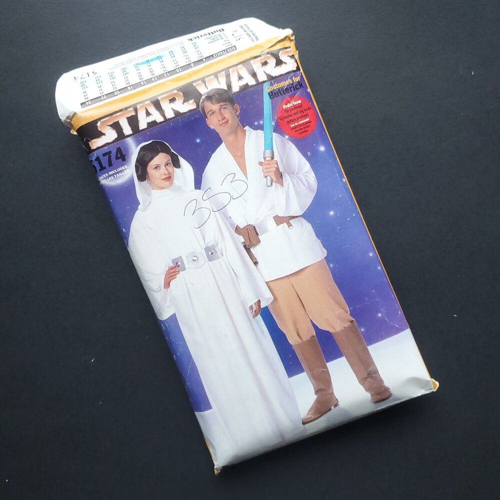 Butterick 5174 VTG Star Wars Costume Pattern 1990s Luke Leia Jedi Uncut